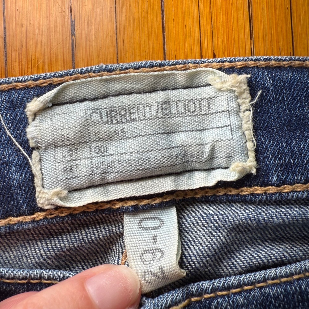 Current/Elliott Distressed Denim Jeans Women's Size 28 Ripped Knee Dark Wash - Picture 3 of 11